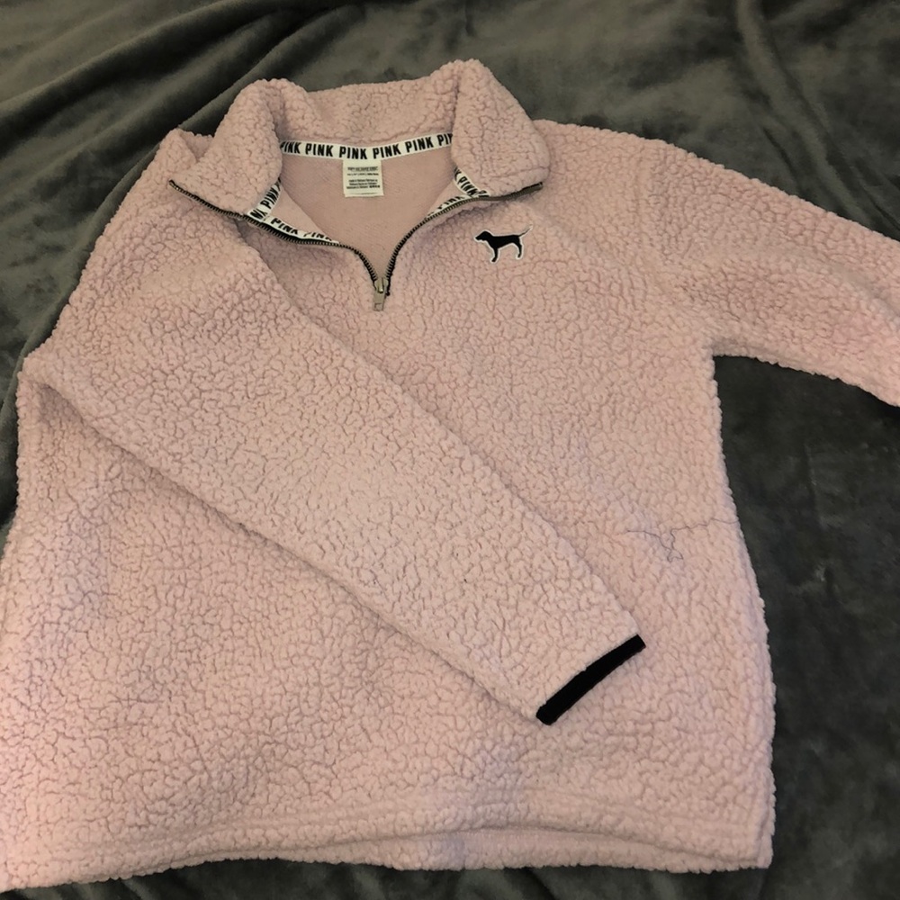 PINK fuzzy sweatshirt